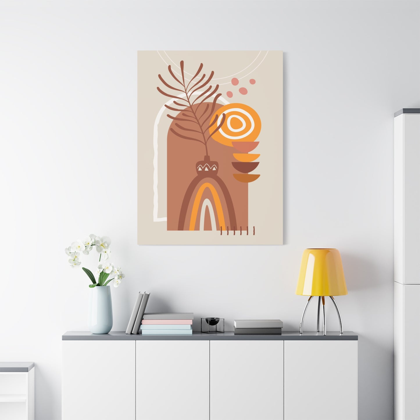 Wander Vase Art Set 1.2 - Matte Canvas Decor with Minimalist Leaf Design