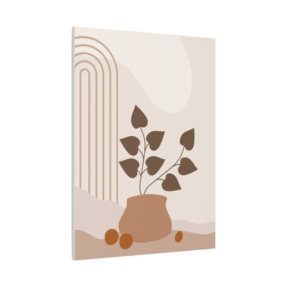 Brown View Wall Art Set 1.3 - Matte Canvas Decor with Minimalist Leaf Design