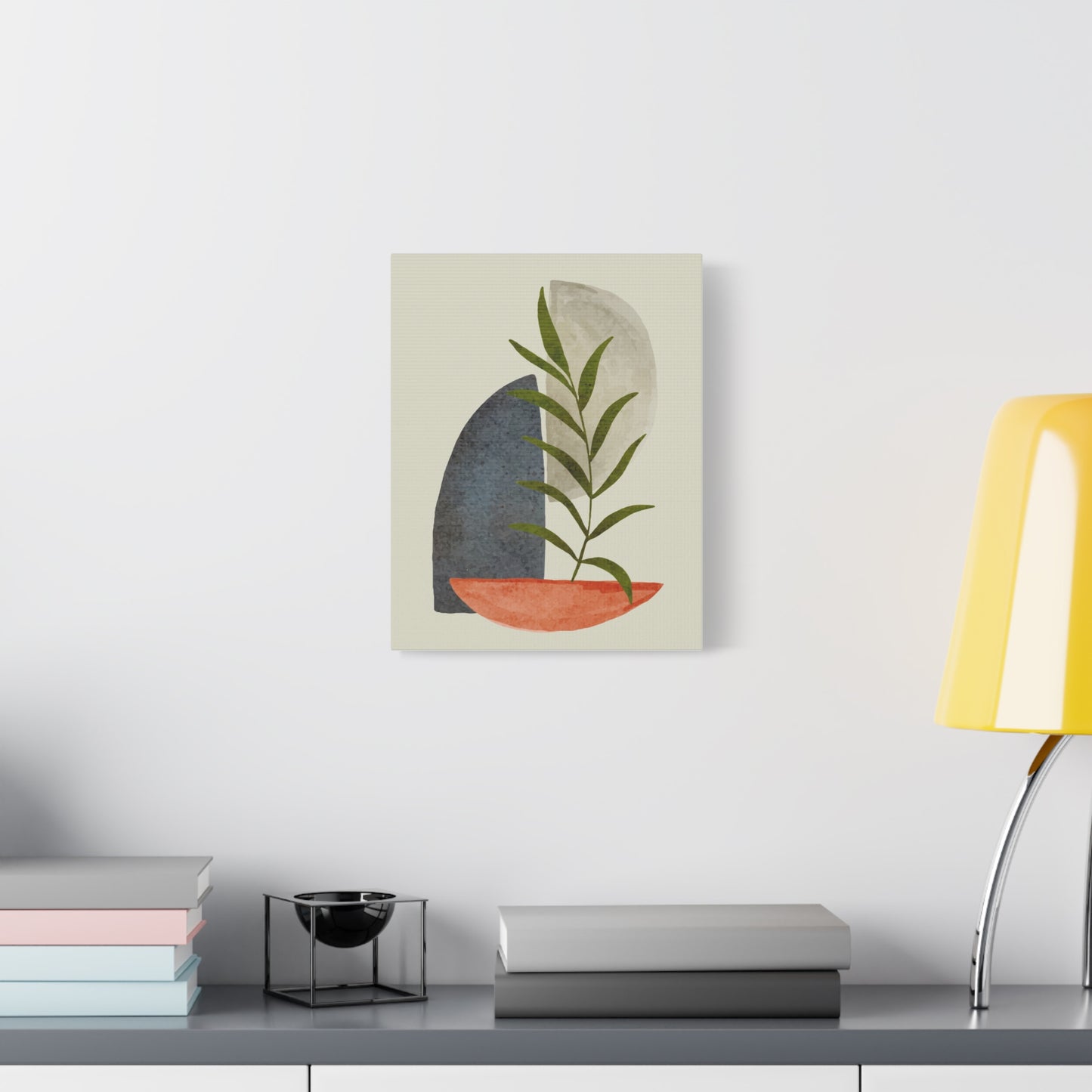 Flower Wall Art Set 1.2 - Matte Canvas Decor with Minimalist Leaf Design