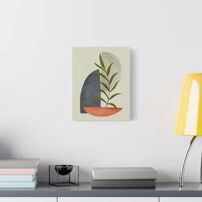 Flower Wall Art Set 1.2 - Matte Canvas Decor with Minimalist Leaf Design