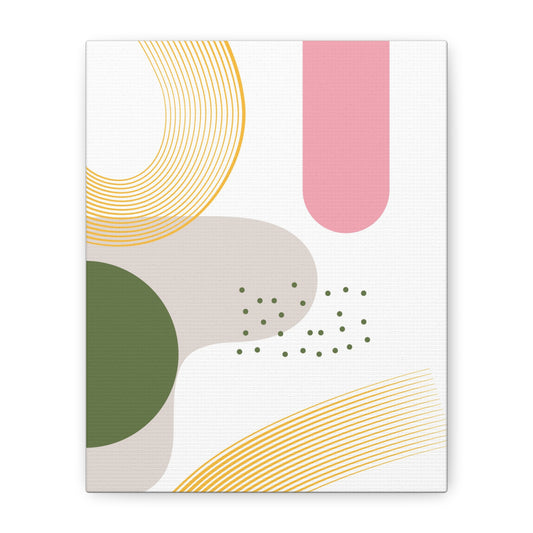 Minimal Geo Art Set 1.2 - Matte Canvas Decor with Minimalist Leaf Design