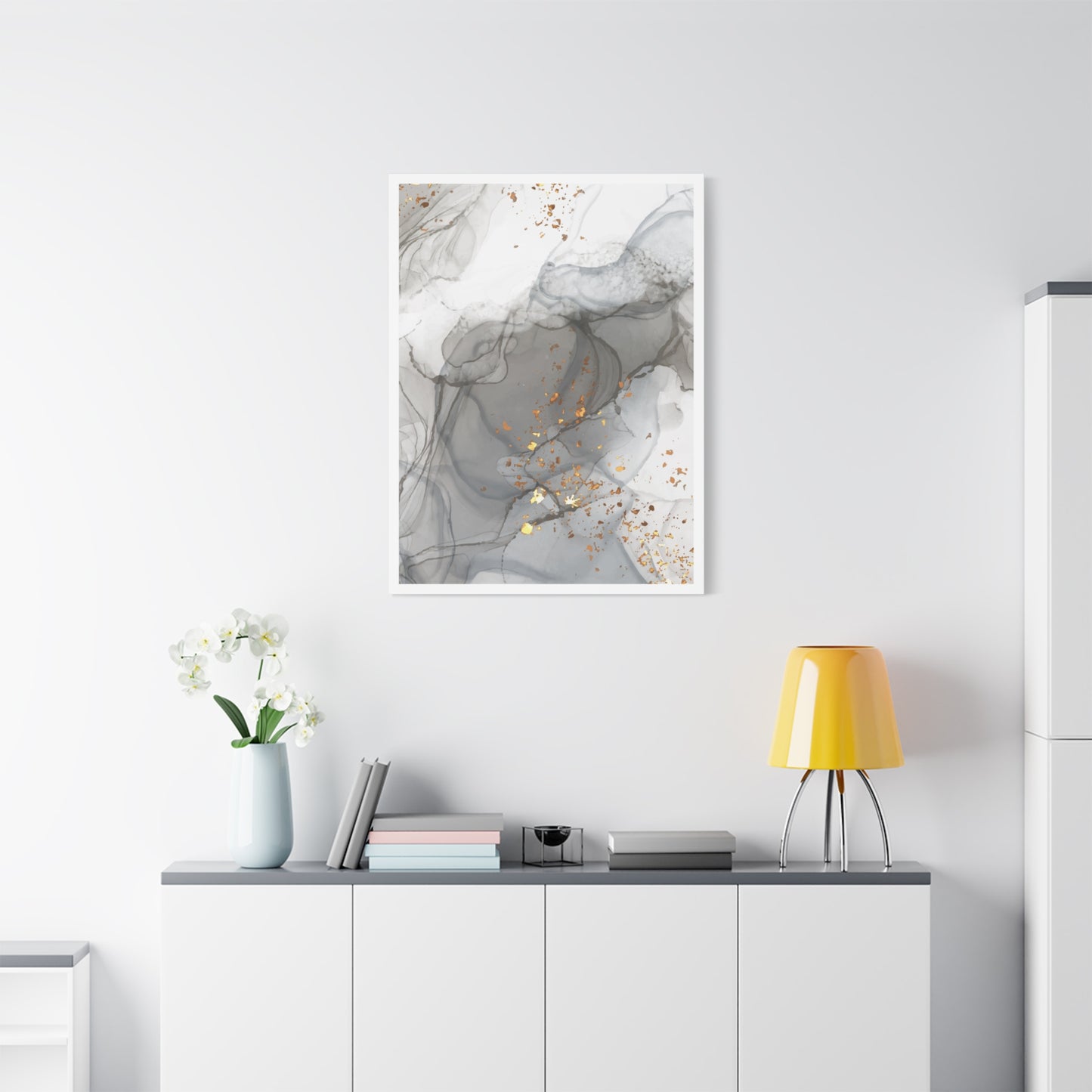 Ash Dust Art Set 1.2 - Matte Canvas Decor with Minimalist Leaf Design
