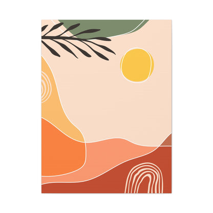 Sunway Minimal Art Set 1.2 - Matte Canvas Decor with Minimalist Leaf Design