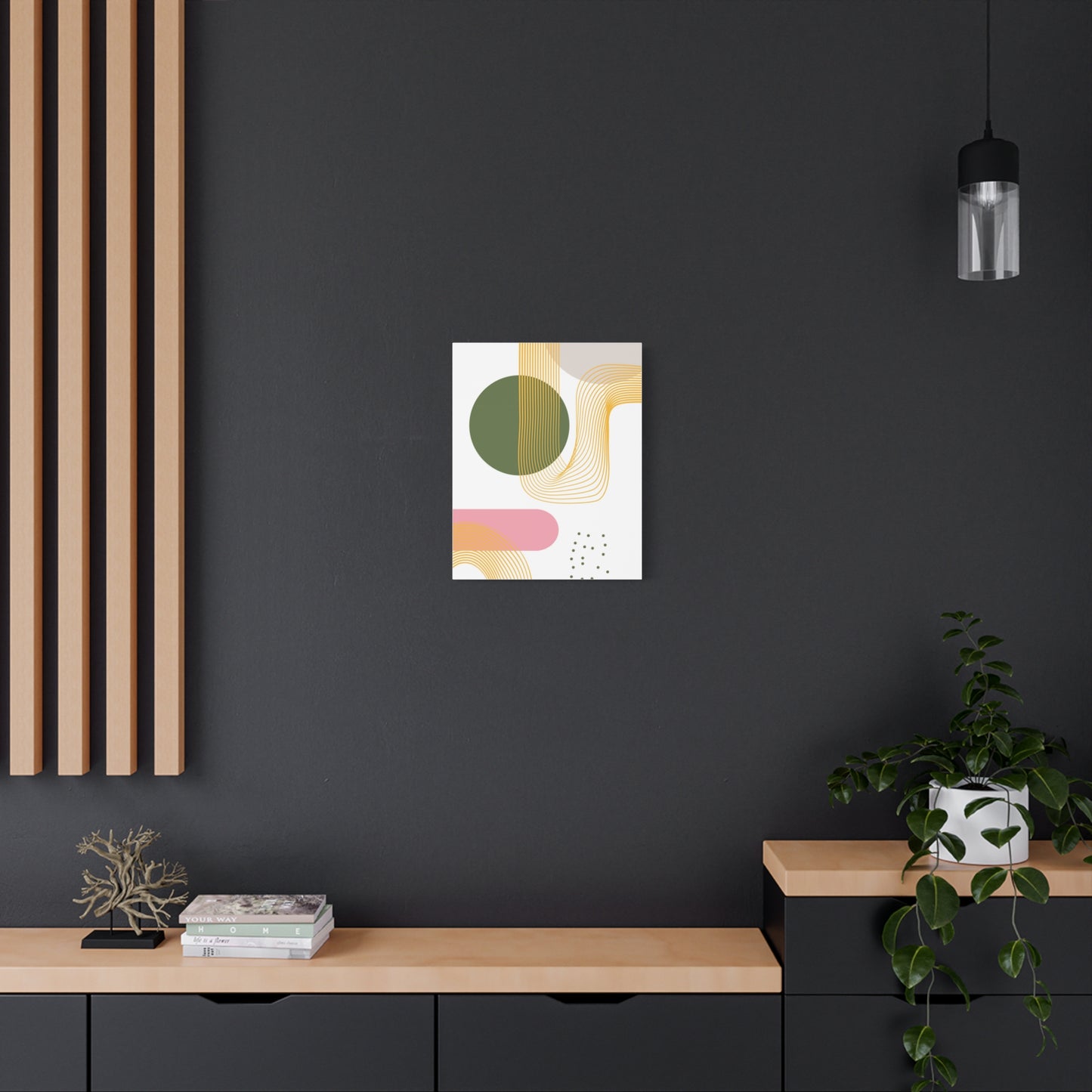 Minimal Geo Art Set 1.1 - Matte Canvas Decor with Minimalist Leaf Design