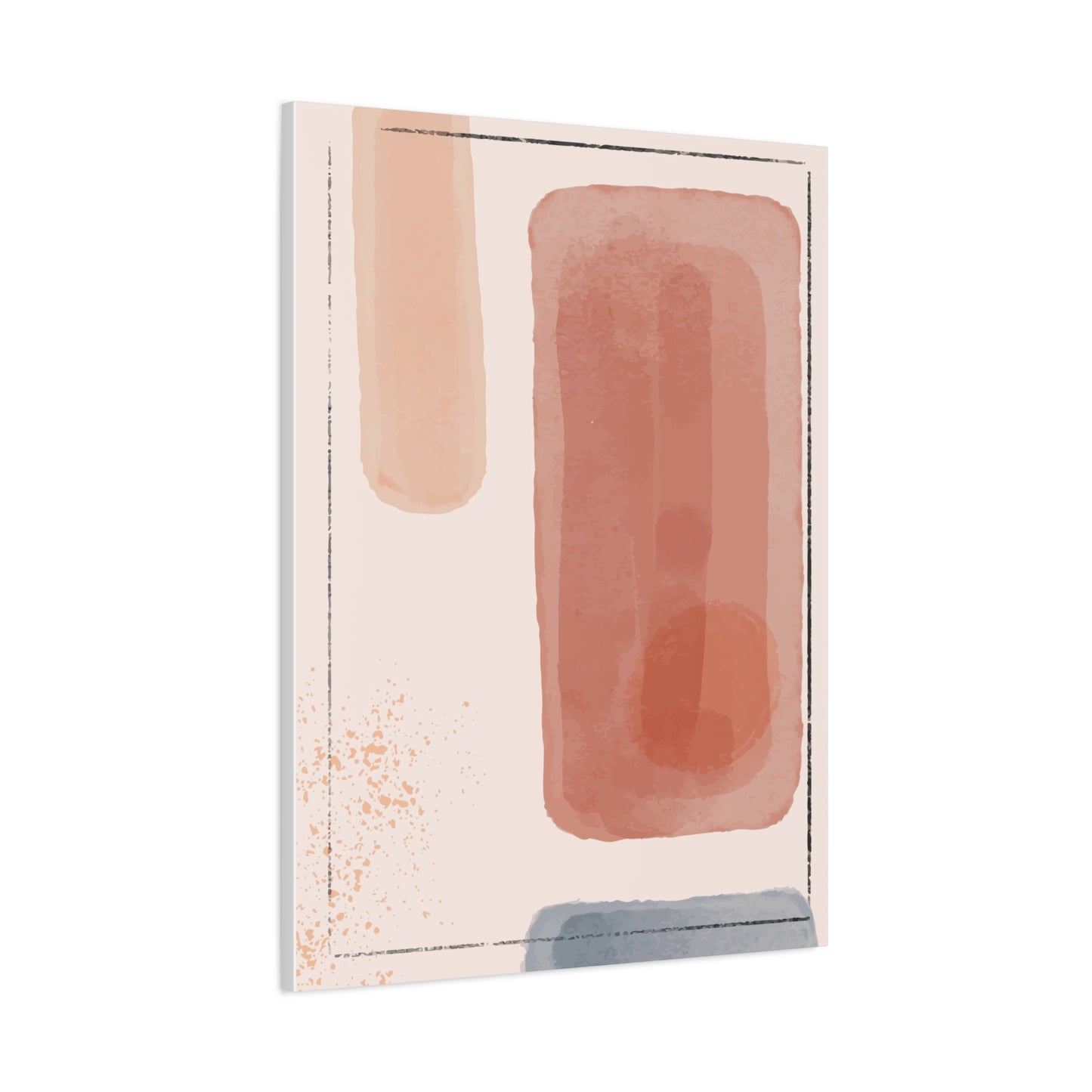 Pink Water Minimal Art Set 1.3 - Matte Canvas Decor with Minimalist Leaf Design