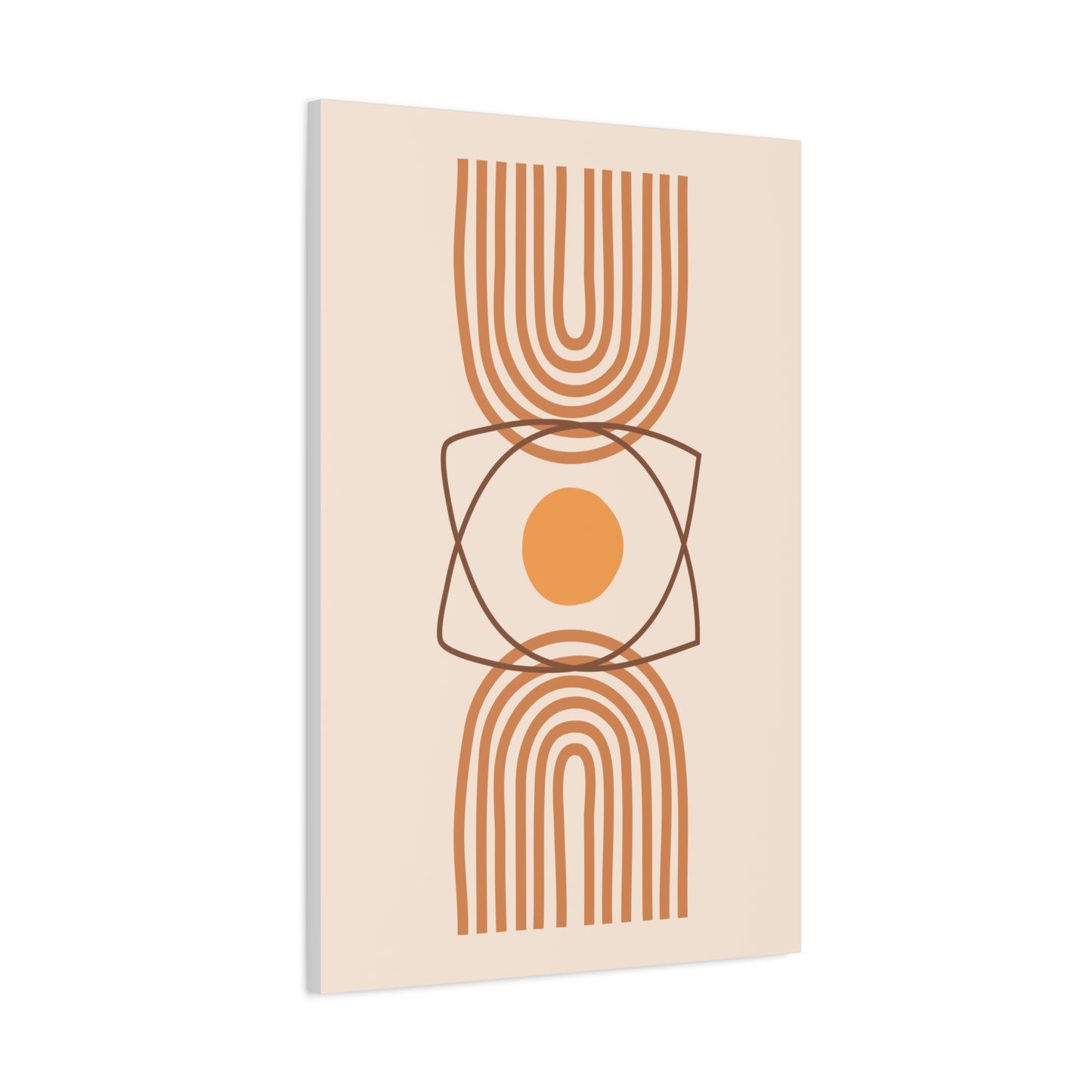 Petal Village Art 1.2 - Matte Canvas Decor with Minimalist Leaf Design