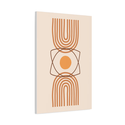 Petal Village Art 1.2 - Matte Canvas Decor with Minimalist Leaf Design