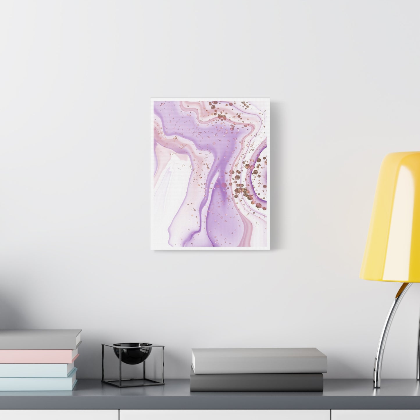 Blush Pink Marble Wall Art Set 1.2 - Matte Canvas Decor with Minimalist Leaf Design
