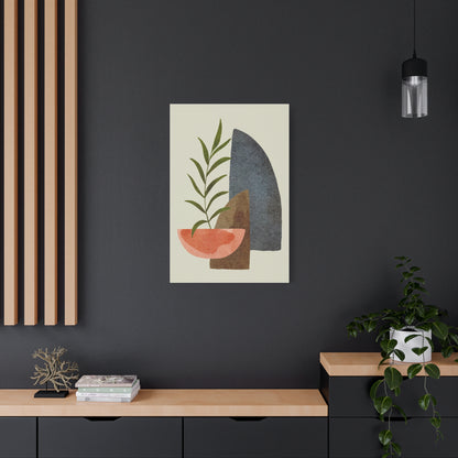 Flower Wall Art Set 1.1 - Matte Canvas Decor with Minimalist Leaf Design