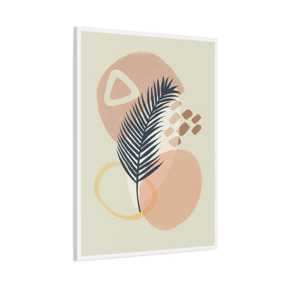 Pink Minimal  Flower Art Set 1.2 - Matte Canvas Decor with Minimalist Leaf Design