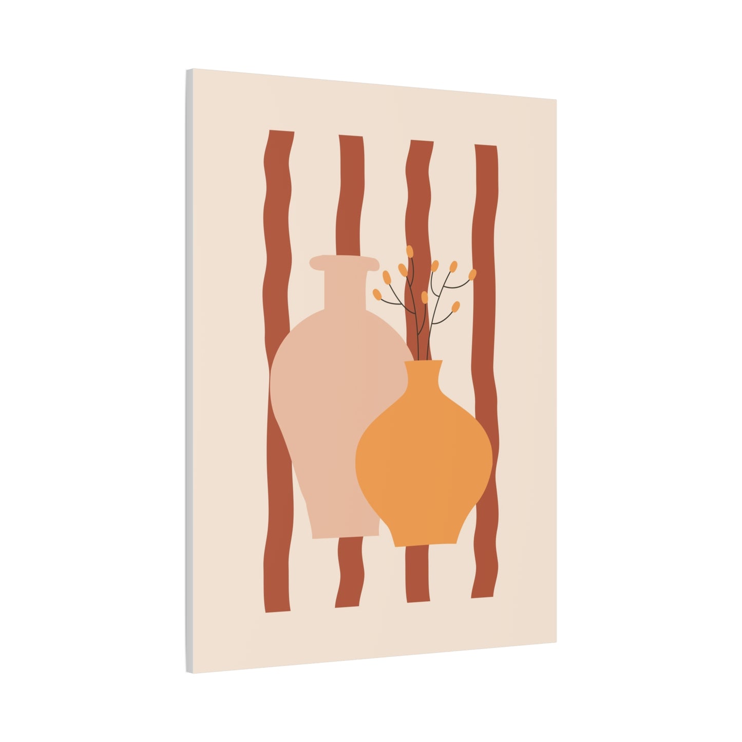 Petal Village Art 1.1 - Matte Canvas Decor with Minimalist Leaf Design