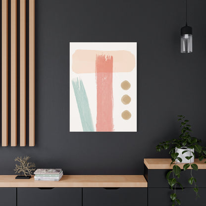 Pastel Pulse Art Set 1.3 - Matte Canvas Decor with Minimalist Leaf Design
