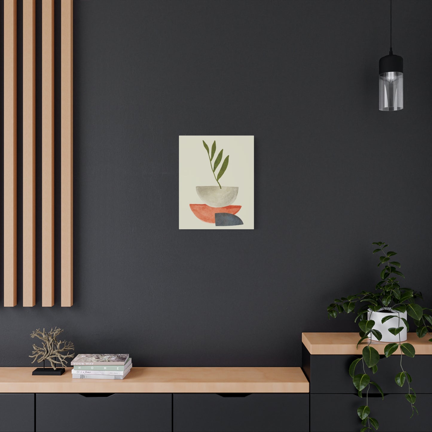 Flower Wall Art Set 1.3 - Matte Canvas Decor with Minimalist Leaf Design