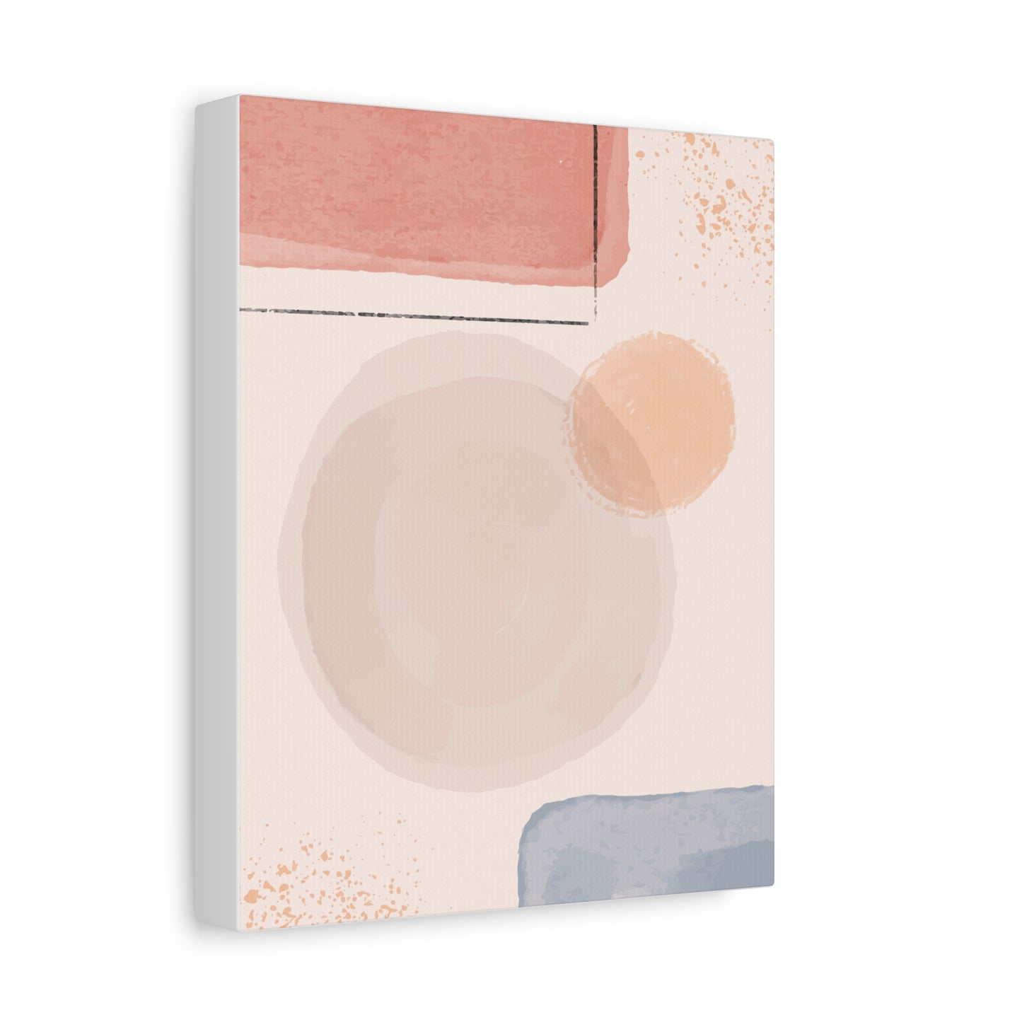 Pink Water Minimal Art Set 1.1 - Matte Canvas Decor with Minimalist Leaf Design
