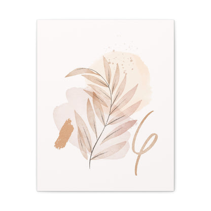 Abstract Earthy Florals Art Set 1.1 - Matte Canvas Decor with Minimalist Leaf Design