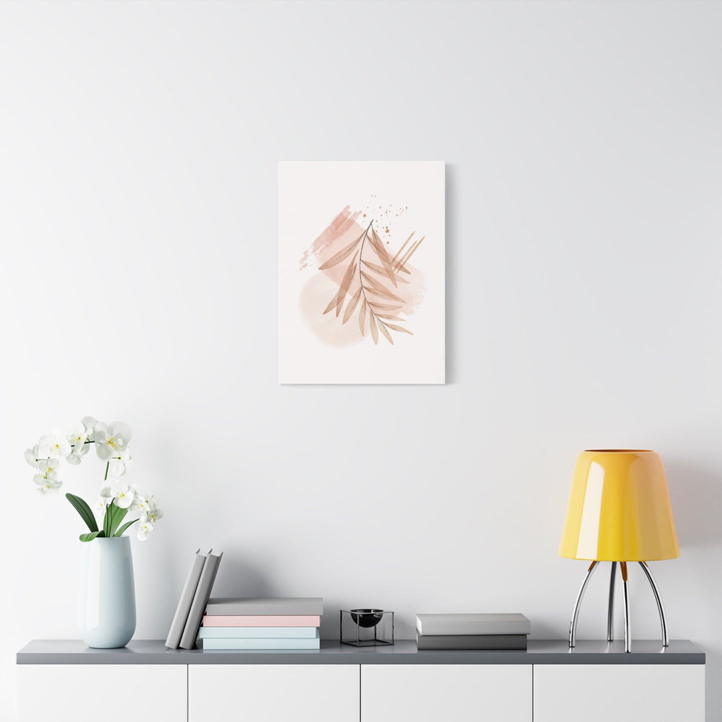 Abstract Earthy Florals Art Set 1.1 - Matte Canvas Decor with Minimalist Leaf Design