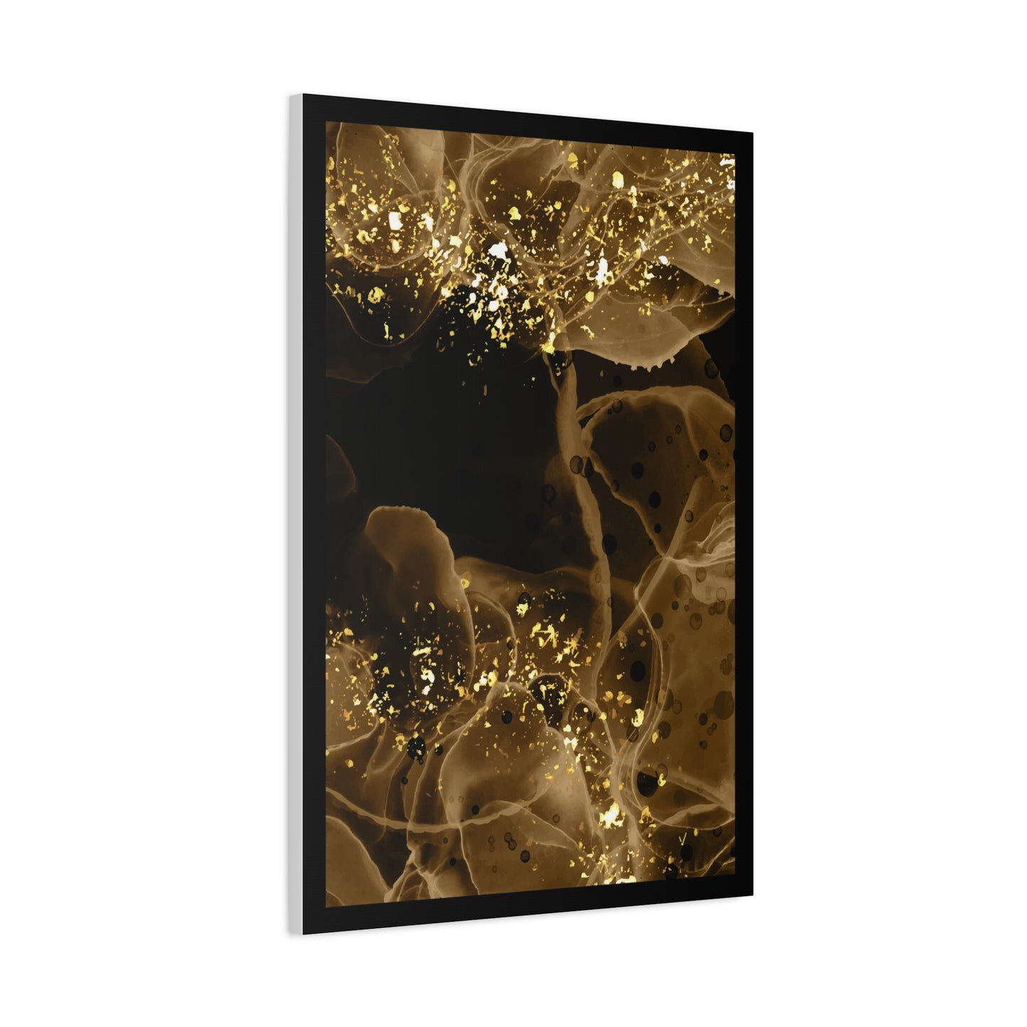Gold Dust Art Set 1.3 - Matte Canvas Decor with Minimalist Leaf Design