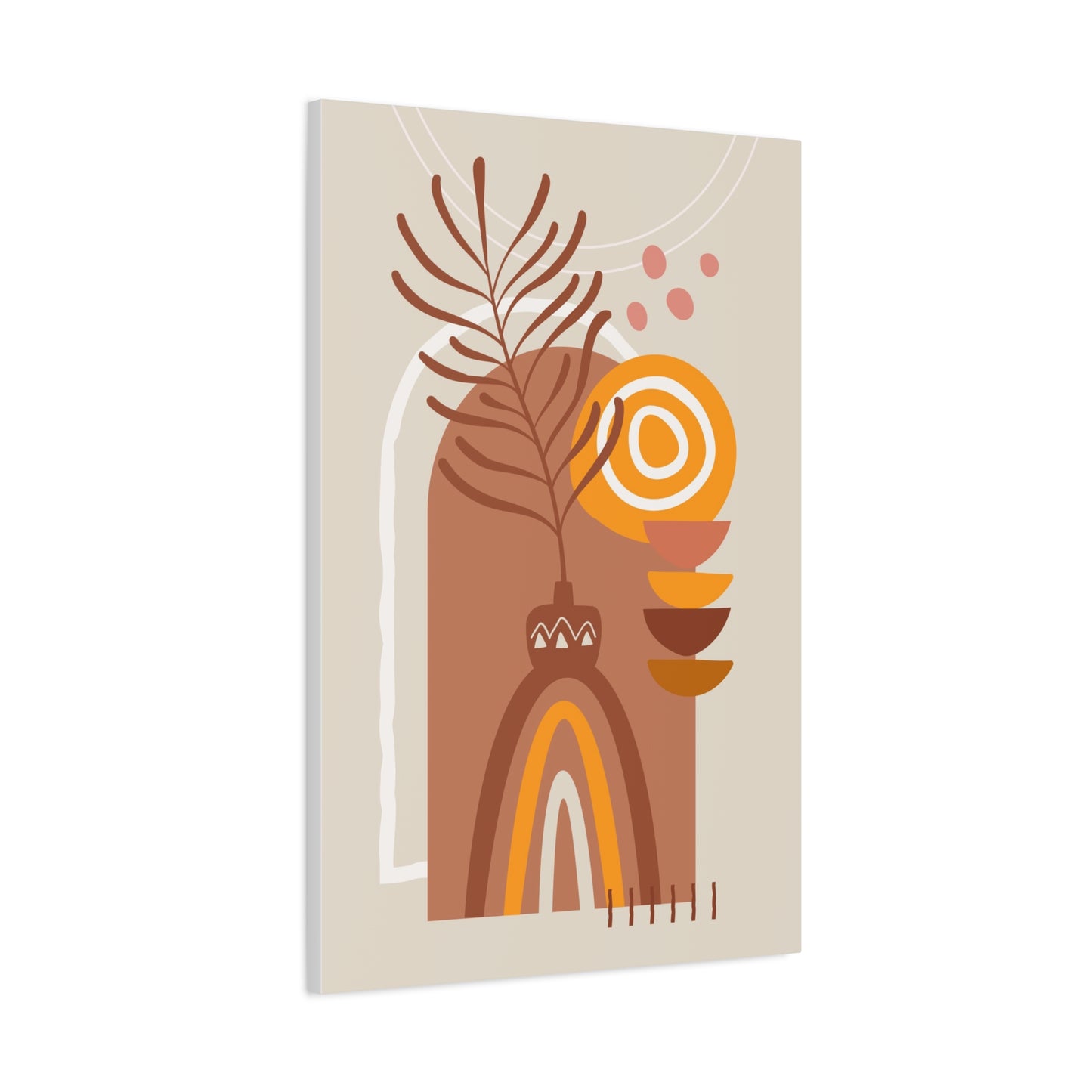 Wander Vase Art Set 1.2 - Matte Canvas Decor with Minimalist Leaf Design
