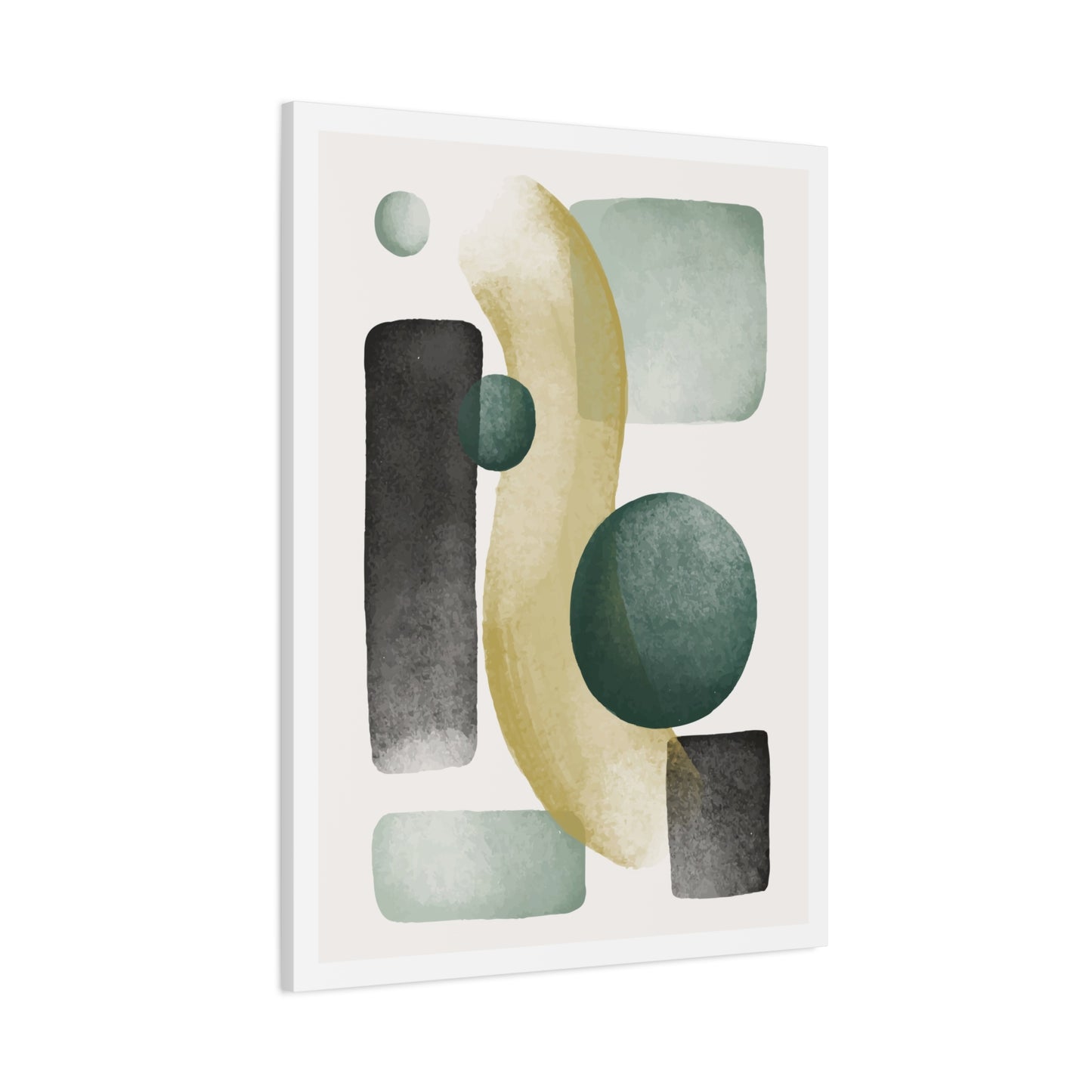 Army Green Art Set 1.2 - Matte Canvas Decor with Minimalist Leaf Design