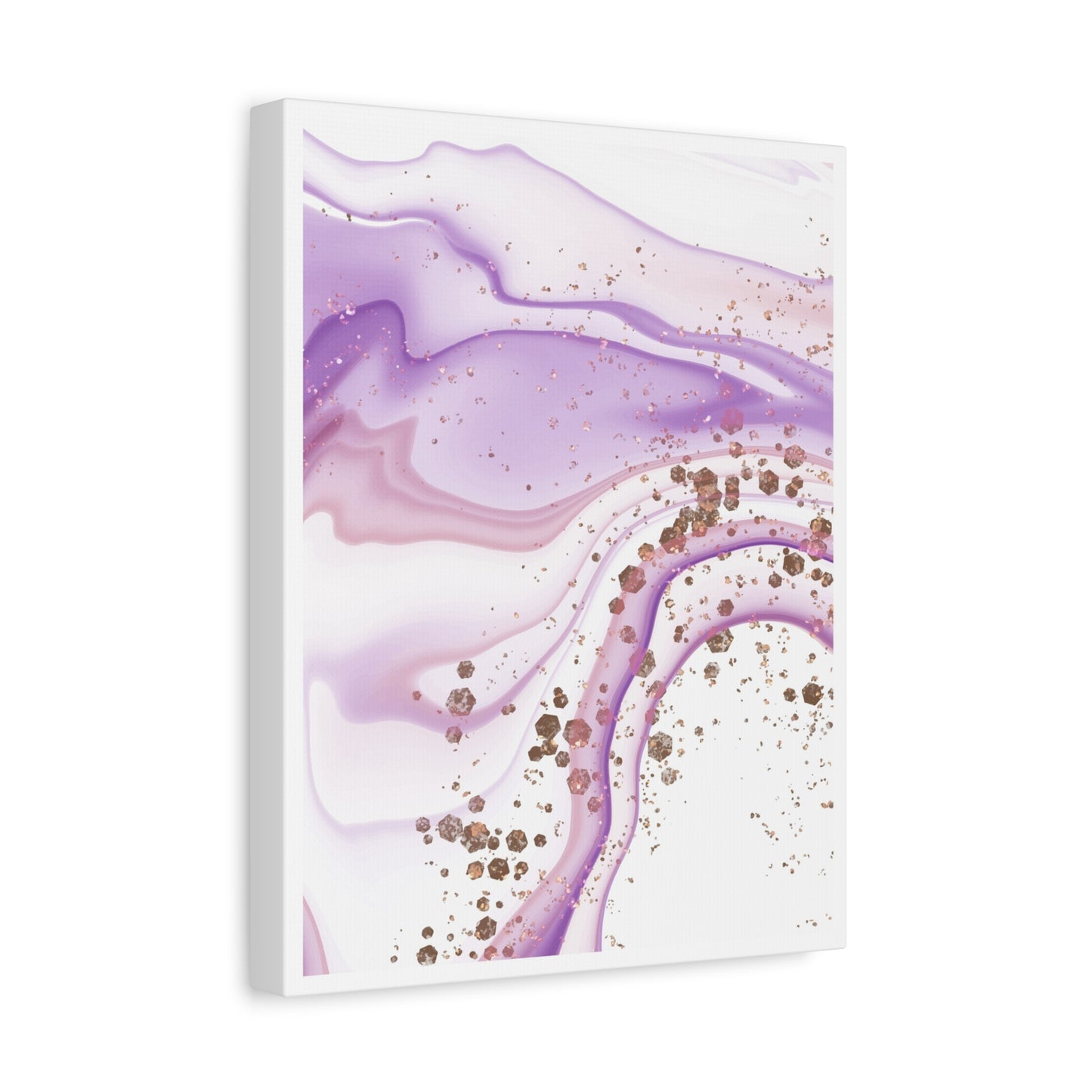 Blush Pink Marble Wall Art Set 1.3 - Matte Canvas Decor with Minimalist Leaf Design
