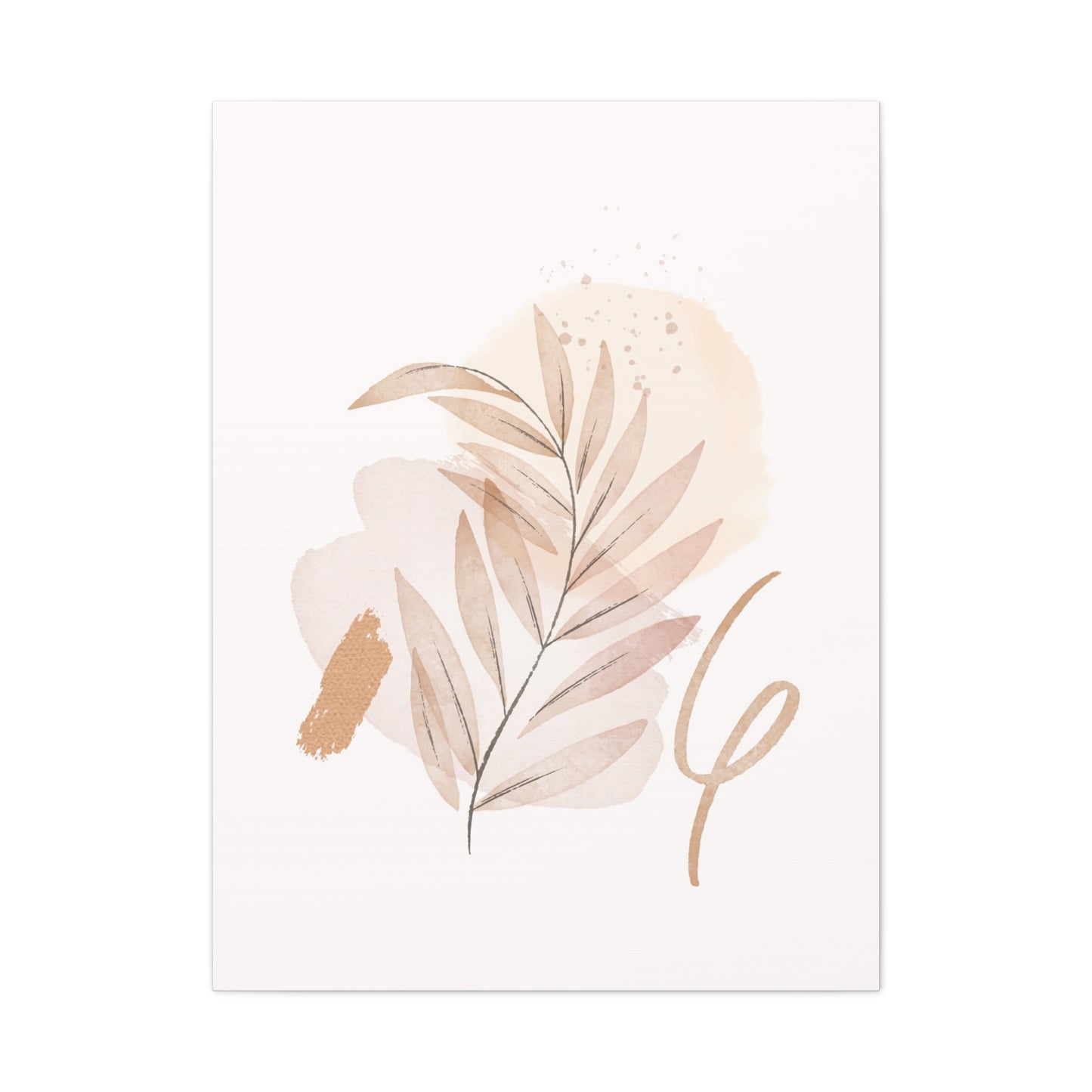 Abstract Earthy Florals Art Set 1.3 - Matte Canvas Decor with Minimalist Leaf Design