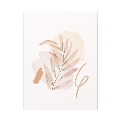 Abstract Earthy Florals Art Set 1.3 - Matte Canvas Decor with Minimalist Leaf Design
