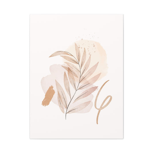 Abstract Earthy Florals Art Set 1.3 - Matte Canvas Decor with Minimalist Leaf Design