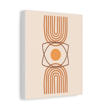 Petal Village Art 1.2 - Matte Canvas Decor with Minimalist Leaf Design
