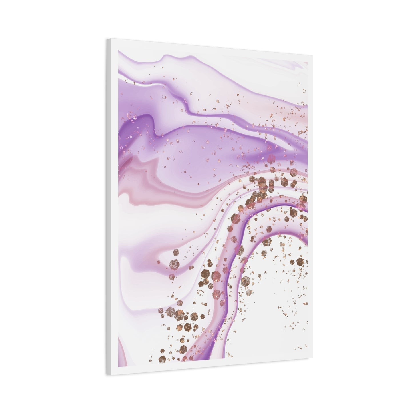 Blush Pink Marble Wall Art Set 1.3 - Matte Canvas Decor with Minimalist Leaf Design