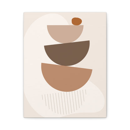 Brown View Wall Art Set 1.2 - Matte Canvas Decor with Minimalist Leaf Design