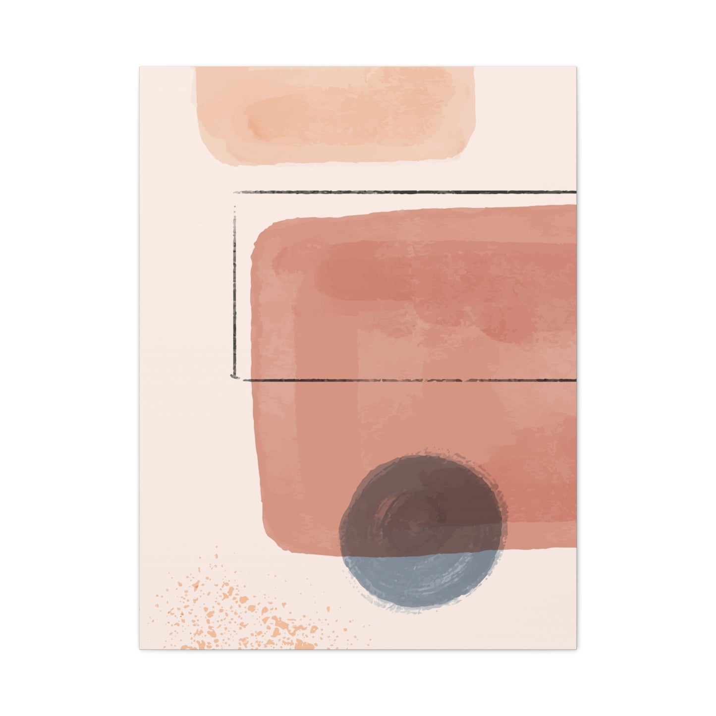 Pink Water Minimal Art Set 1.2 - Matte Canvas Decor with Minimalist Leaf Design