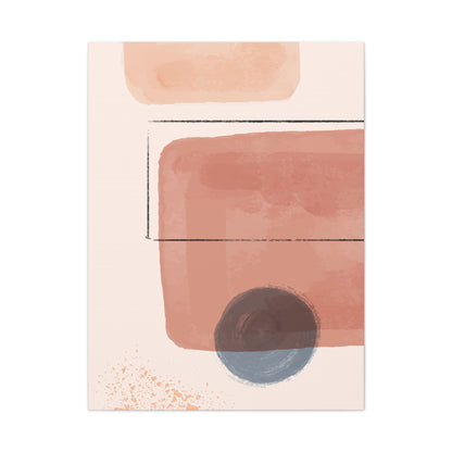 Pink Water Minimal Art Set 1.2 - Matte Canvas Decor with Minimalist Leaf Design