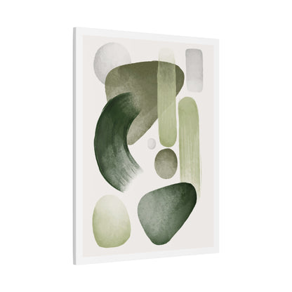 Olive Green Art Set 1.2- Matte Canvas Decor with Minimalist Leaf Design
