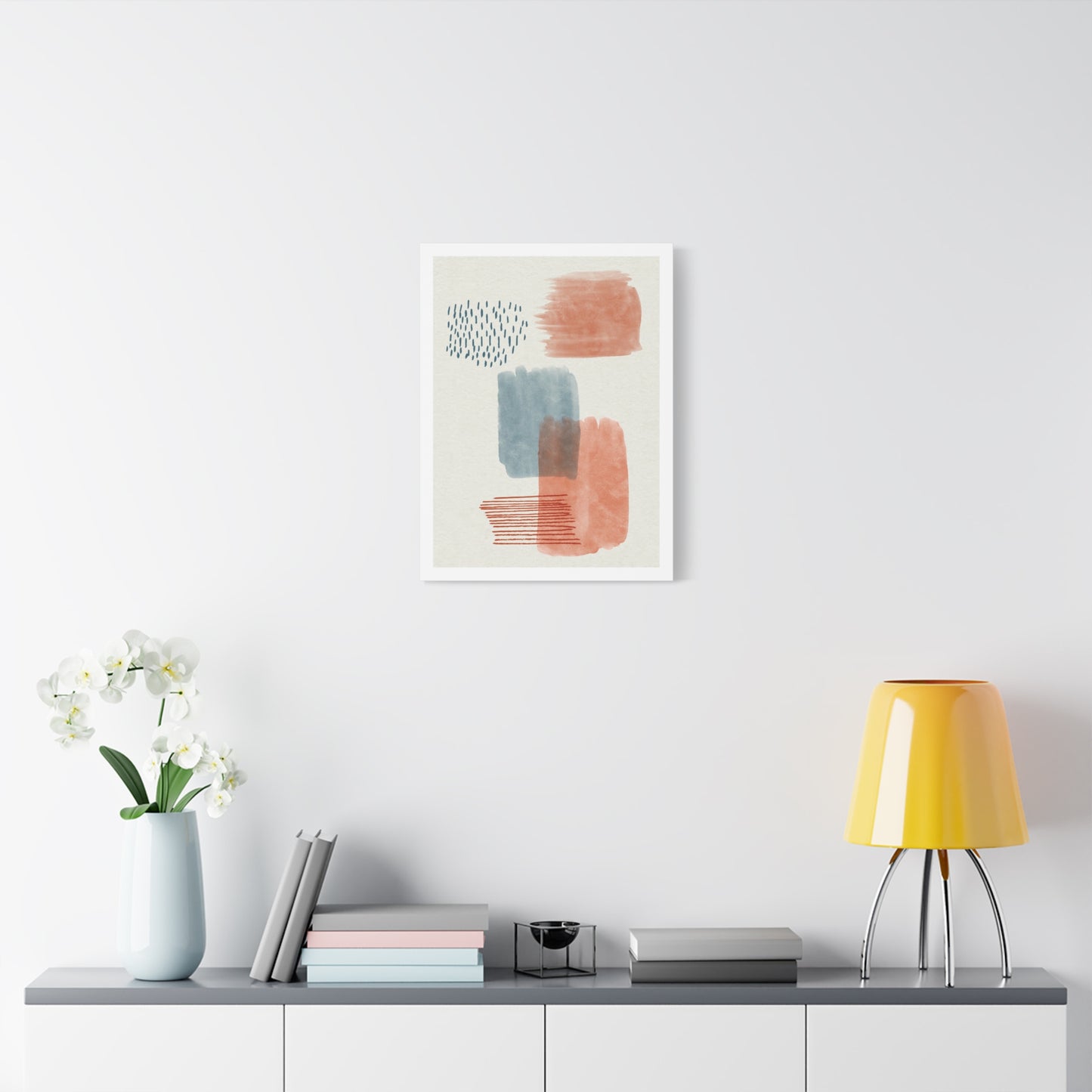 Wander Brush Art 1.3 - Matte Canvas Decor with Minimalist Leaf Design