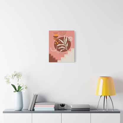 Wander Vase Art Set 1.1 - Matte Canvas Decor with Minimalist Leaf Design