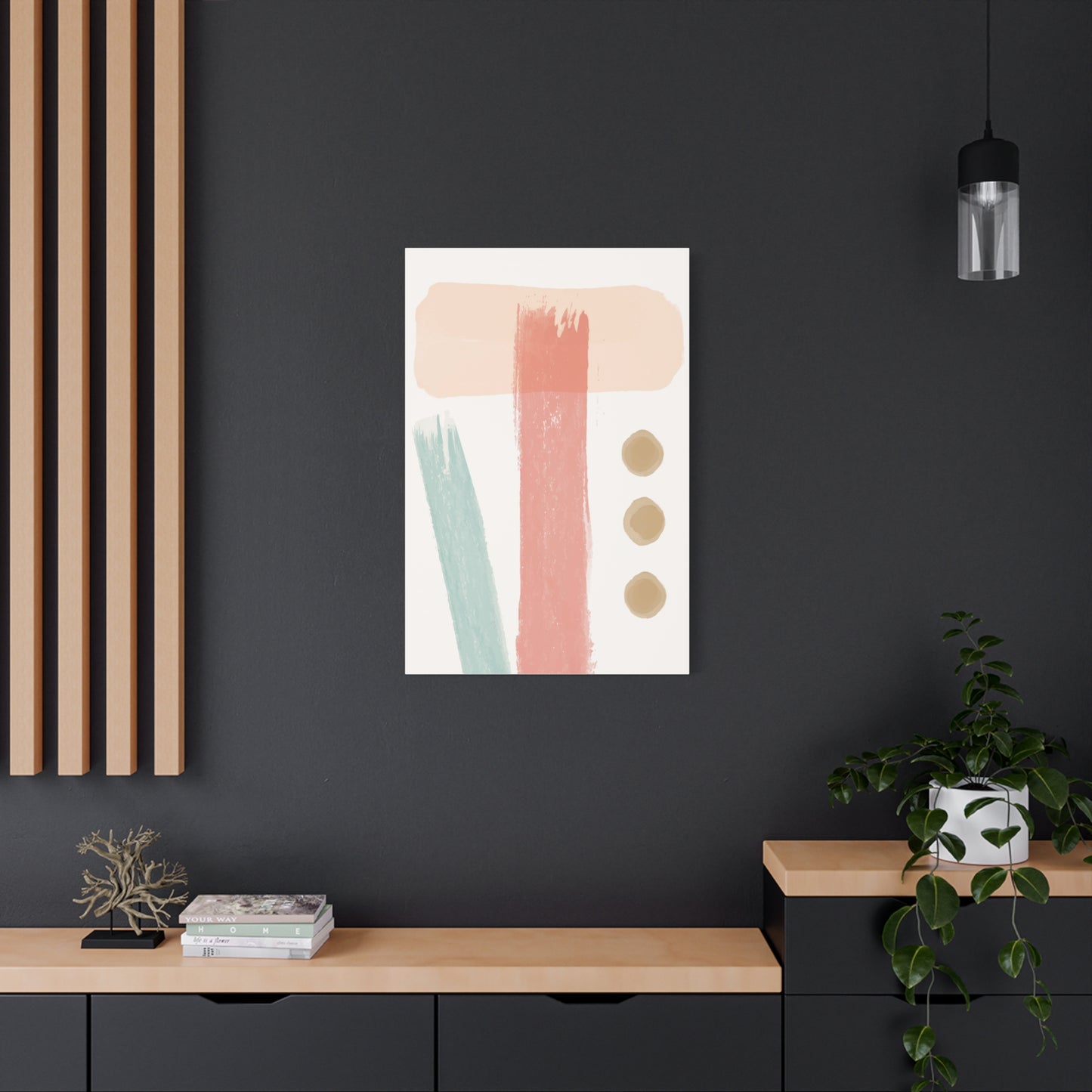 Pastel Pulse Art Set 1.3- Matte Canvas Decor with Minimalist Leaf Design