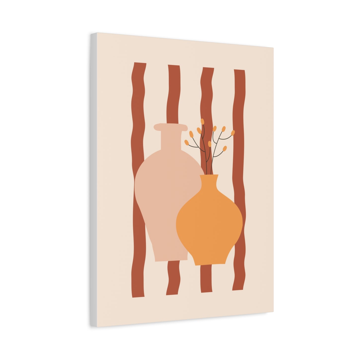 Petal Village Art 1.1 - Matte Canvas Decor with Minimalist Leaf Design