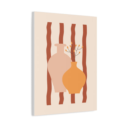 Petal Village Art 1.1 - Matte Canvas Decor with Minimalist Leaf Design