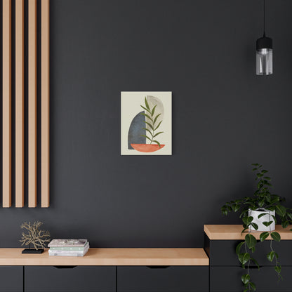 Flower Wall Art Set 1.2 - Matte Canvas Decor with Minimalist Leaf Design