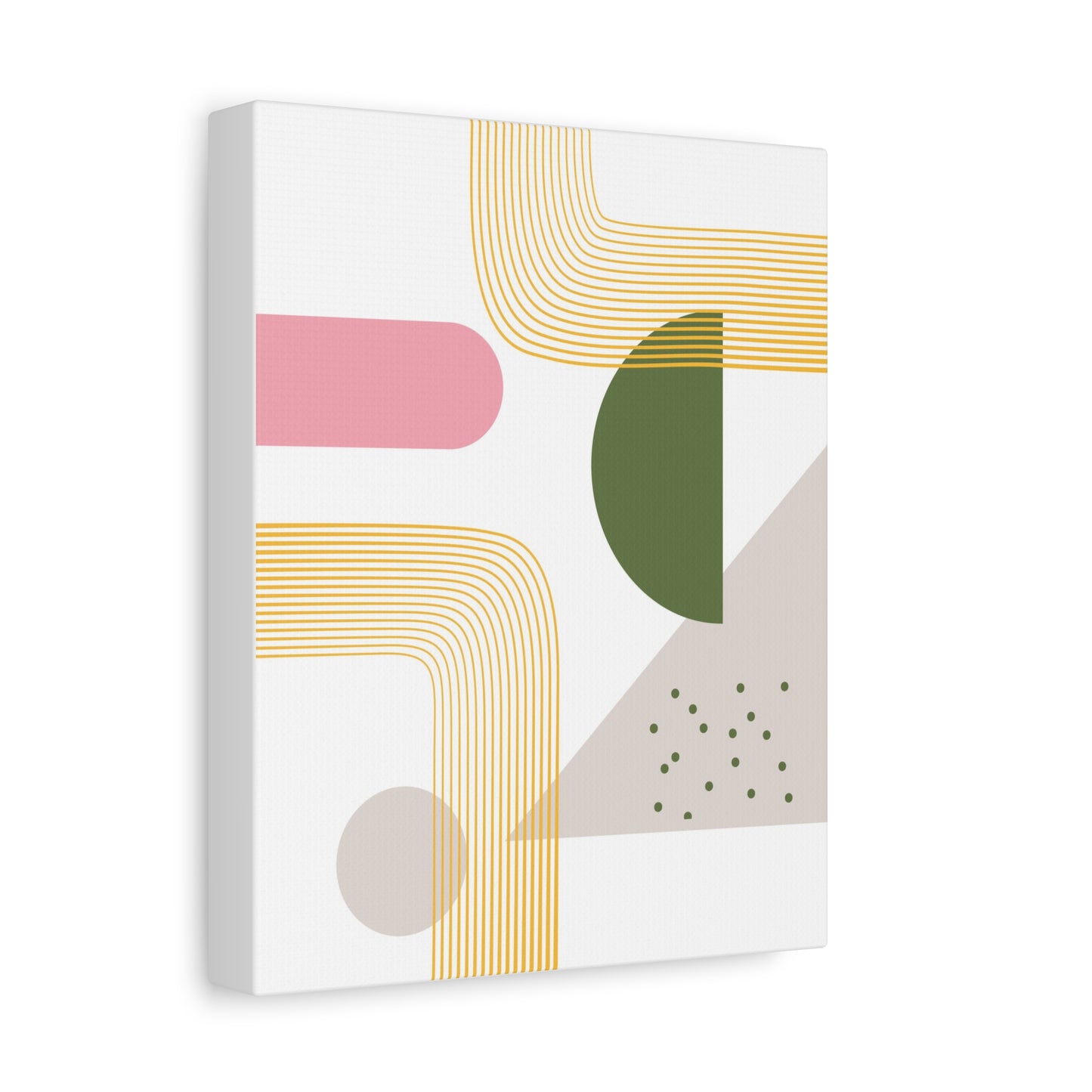 Minimal Geo Art Set 1.3 - Matte Canvas Decor with Minimalist Leaf Design