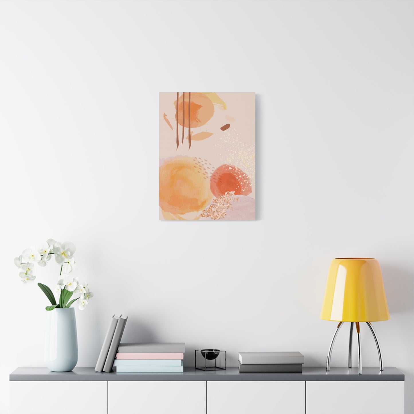 Sunlit Spark Art Set 1.3 - Matte Canvas Decor with Minimalist Leaf Design