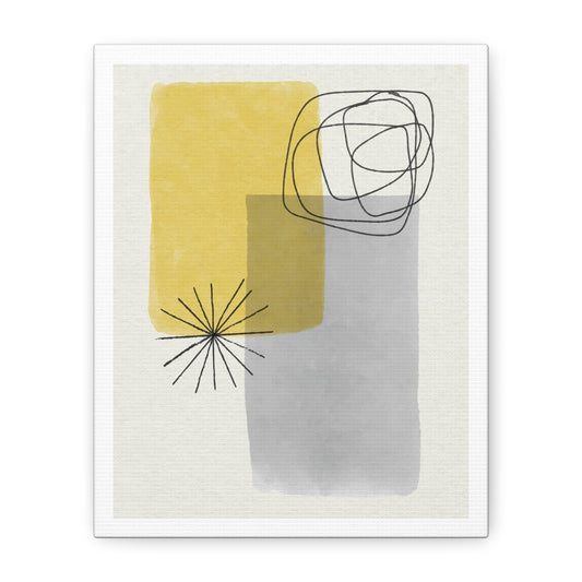 Gold Watercolor Wall Art Set 1.3 - Matte Canvas Decor with Minimalist Leaf Design