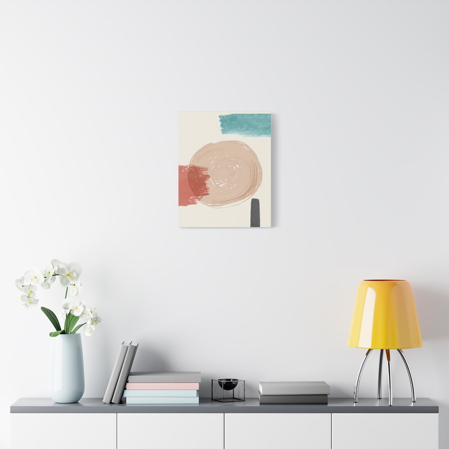 Soft Dune Palette Art 1.3 - Matte Canvas Decor with Minimalist Leaf Design