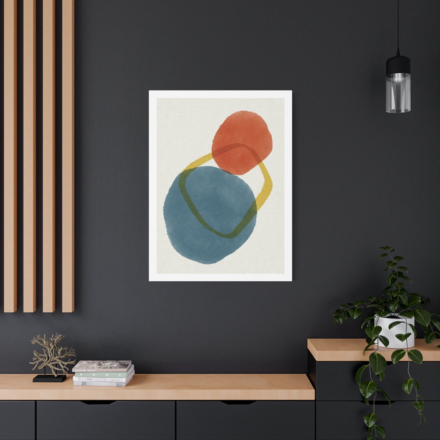 Wander Brush Art 1.2 - Matte Canvas Decor with Minimalist Leaf Design