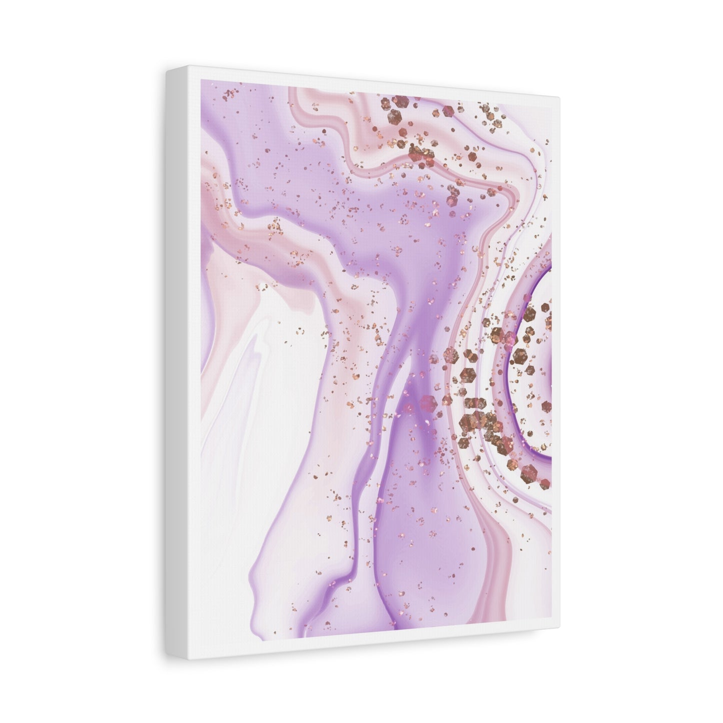 Blush Pink Marble Wall Art Set 1.2 - Matte Canvas Decor with Minimalist Leaf Design