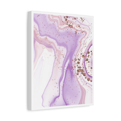 Blush Pink Marble Wall Art Set 1.2 - Matte Canvas Decor with Minimalist Leaf Design