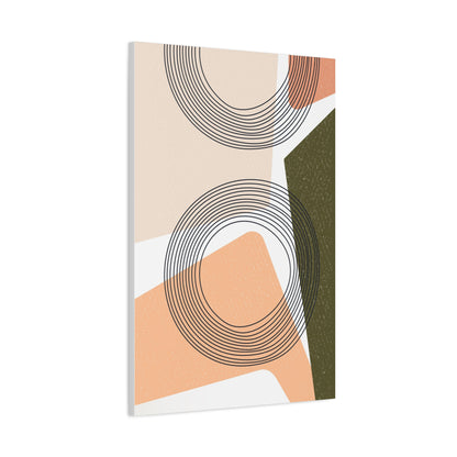 Minimal Pink Line Art Set 1.2 - Matte Canvas Decor with Minimalist Leaf Design