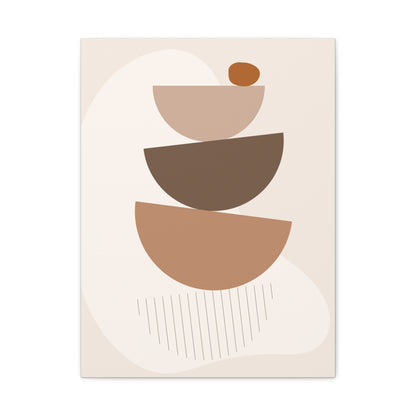 Brown View Wall Art Set 1.2 - Matte Canvas Decor with Minimalist Leaf Design