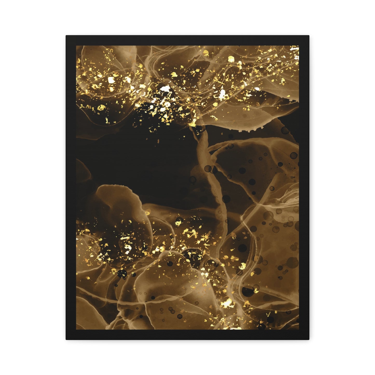 Gold Dust Art Set 1.3 - Matte Canvas Decor with Minimalist Leaf Design