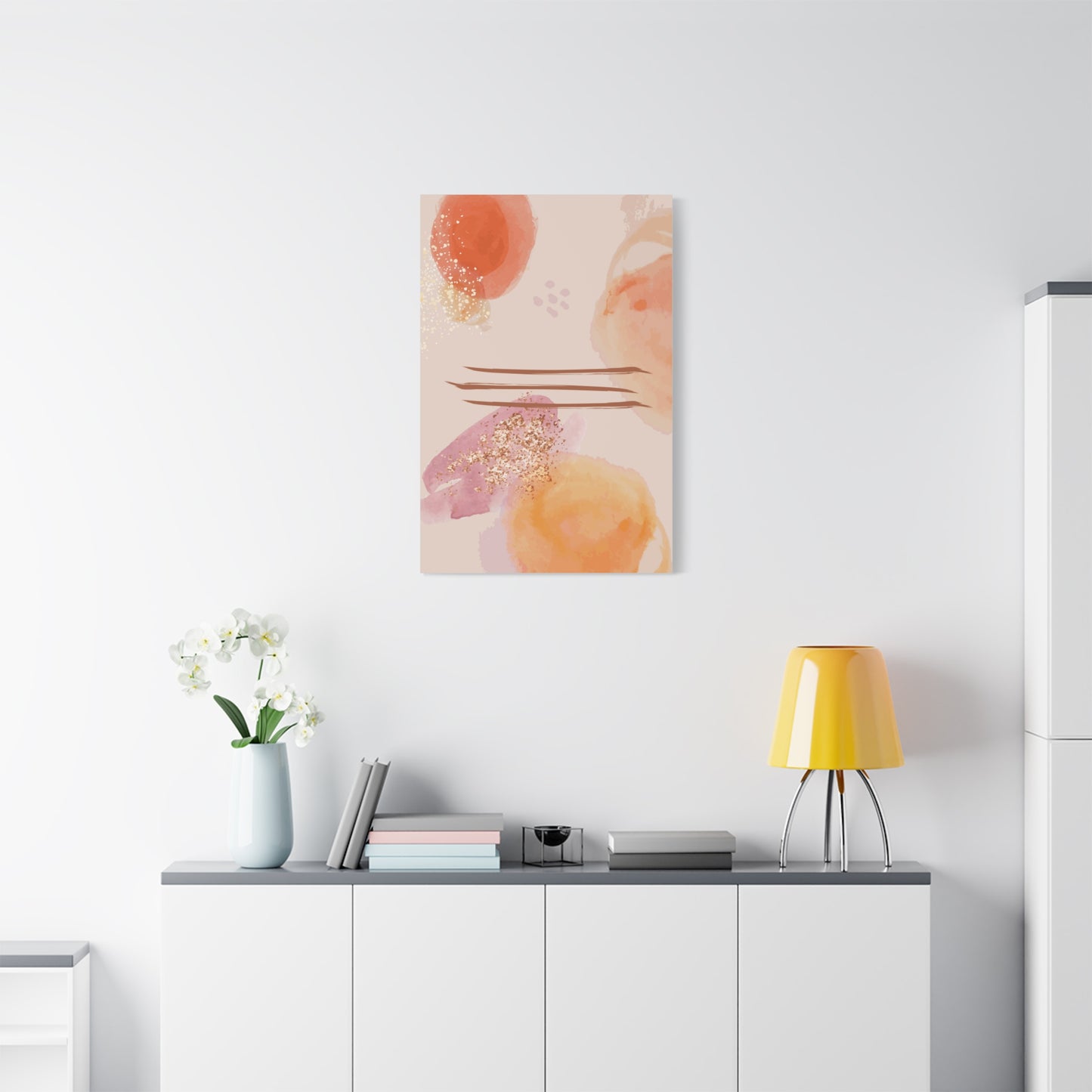 Sunlit Spark Art Set 1.1 - Matte Canvas Decor with Minimalist Leaf Design